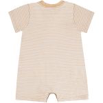 Macacão curto em cotton Listrado Caqui - Up Baby