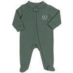 Pack 2 Macacões longos com zíper para bebê em algodão egípcio Xadrez Verde - Coquelicot
