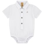 Jardineira c/ Body Camisa em linho Verde Musgo - Up Baby
