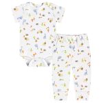Body curto c/ Calça (Mijão) em suedine Selva - Up Baby