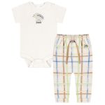 Body curto c/ Calça (Mijão) em suedine Dinossaurinhos - Up Baby