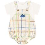 Jardineira c/ Body curto em suedine Dinossaurinhos - Up Baby