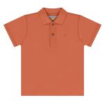 Camiseta Polo em suedine Marrom Argila - Up Baby