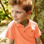 Camiseta Polo em suedine Tangerina - Up Baby