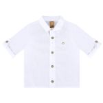 Camisa manga longa em voil Branco - Up Baby
