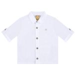Camisa manga longa em voil Branca - Up Baby