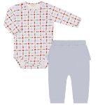 Body longo c/ Calça (Mijão) em algodão egípcio Rose Garden - Mini & Co.