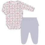 Body longo c/ Calça (Mijão) em algodão egípcio Rose Garden - Mini & Co.