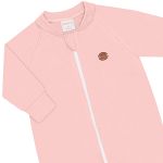 Macacão longo c/ zíper em algodão egípcio Rosa Antigo - Mini & Co.
