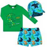 Conjunto de banho Jacaré: Camiseta Surfista + Boné + Sunga - Tip Top
