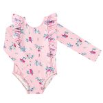 Maiô longo Kids c/ proteção UV FPS +50 Passarinhos Rosa - Tip Top