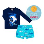 Conjunto de banho Kids Shark: Camiseta Surfista + Sunga - Tip Top