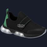 Tênis de Led Infantil Light Preto Verde - Klin