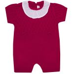 Macacão curto c/ golinha em tricot viscose Vermelho - Mini & Co.