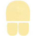 Kit Touca e Luva em tricot viscose Amarelo - Mini & Co.