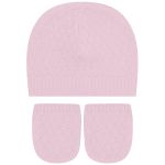 Kit Touca e Luva em tricot viscose Rosa - Mini & Co.