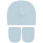 Kit Touca e Luva em tricot viscose Azul - Mini & Co.