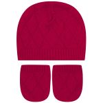 Kit Touca e Luva em tricot viscose Vermelho - Mini & Co.