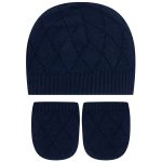 Kit Touca e Luva em tricot viscose Marinho - Mini & Co.