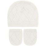 Kit Touca e Luva em tricot viscose Off White - Mini & Co.