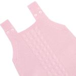Jardineira em tricot Trançado Rosa - Mini & Co.