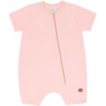 Macacão curto c/ zíper em algodão egípcio Rosa - Mini & Co.