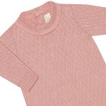 Macacão longo em tricot viscose Rosa Antigo - Mini & Co.