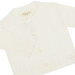 Casaquinho em tricot viscose Básico Off White - Mini & Co.