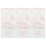 Kit com 3 paninhos de boca em malha Toile de Jouy Rosa - Coquelicot