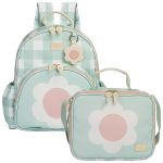 Mochila + Lancheira Térmica Kids Margaridas Menta - Masterbag Kids