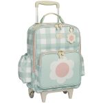 Mochila com rodinhas + Lancheira Térmica Kids Margaridas Menta - Masterbag Kids