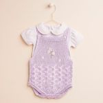 Jardineira c/ Body curto em tricot Melina Lavanda - Mundo Faz de Conta