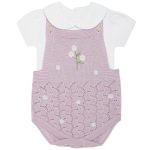 Jardineira c/ Body curto em tricot Melina Lavanda - Mundo Faz de Conta