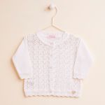 Cardigan em tricot Amelie Branco - Mundo Faz de Conta