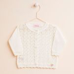 Cardigan em tricot Amelie Marfim - Mundo Faz de Conta