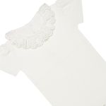 Body curto c/ golinha em suedine Laise Francesa Off White - Mundo Faz de Conta