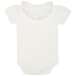 Body curto c/ golinha em suedine Laise Francesa Off White - Mundo Faz de Conta