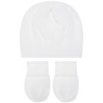 Kit Gorro e Luva em tricot Clássico Branco - Mundo Faz de Conta