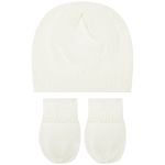 Kit Gorro e Luva em tricot Clássico Marfim - Mundo Faz de Conta