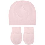 Kit Gorro e Luva em tricot Clássico Rosa - Mundo Faz de Conta