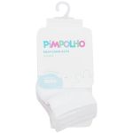 Kit 3 Meias Lisa Cano Alto Zero Branco - Pimpolho