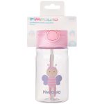 Garrafa com Canudo Cristal Abelha Rosa 370ml - Pimpolho