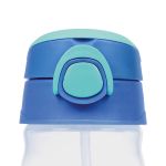 Garrafa com Canudo Cristal Dinossauro Azul 370ml - Pimpolho