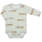 Body longo c/ Calça (mijão) em suedine Trenzinho - Tilly Baby