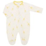 Macacão longo c/ zíper em suedine Girafas - Tilly Baby