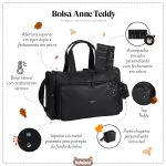 Bolsa Térmica para bebê Anne Teddy Preto - Masterbag