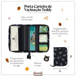 Porta Carteira de Vacinação de bebê Teddy Preto - Masterbag