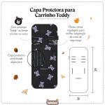 Capa protetora para carrinho de bebê Teddy Preto - Masterbag