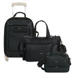 Mala com rodinhas + Bolsa Anne + Bolsa Térmica Vicky Teddy Preto - Masterbag
