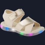 Sandália Papete de Led Infantil Light Dourada - Klin